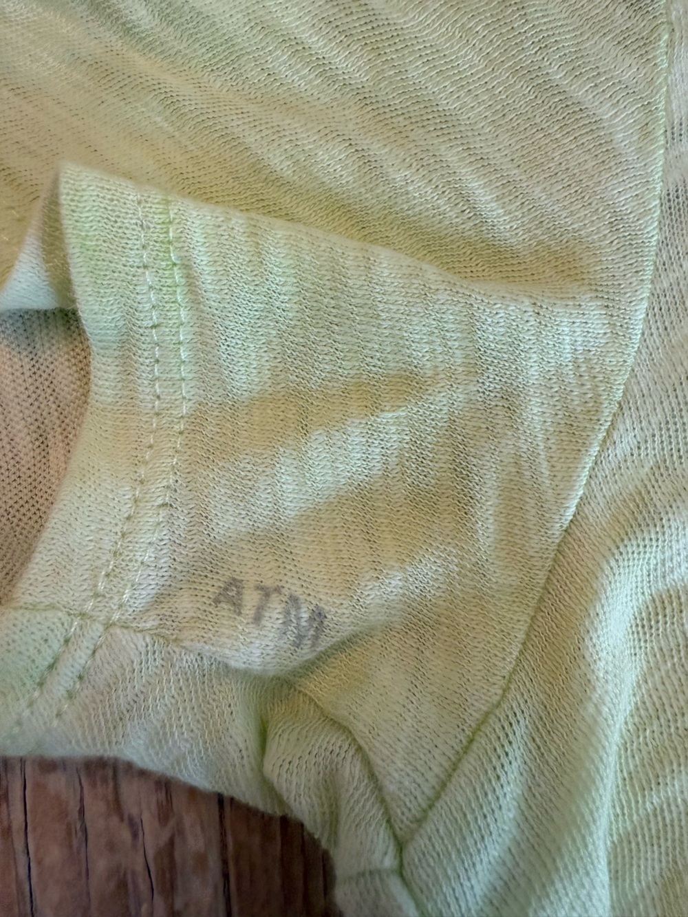 ATM Anthony Thomas Melillo Women's Short Sleeve Crewneck Ombré Tee Light Lime XS - Picture 3 of 10